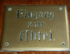 Schild an der Pforte der ehemaligen Abtei.